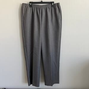 Alfred Dunner Classic Fit Pull On Pants Slacks Comfort Waist 18 Gray NWT